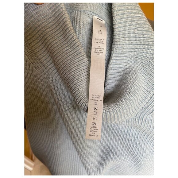 Merino Wool Lululemon Mock Neck Sweater Light Blue - Picture 7 of 7